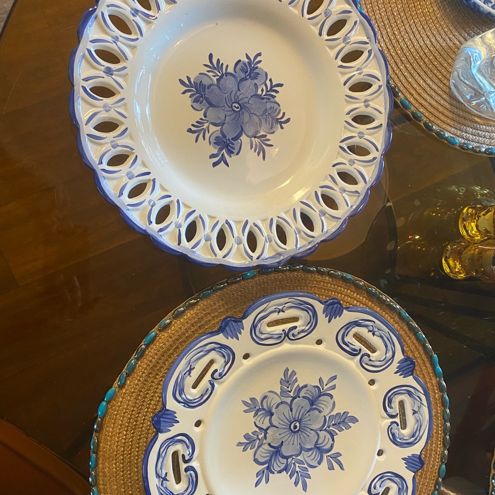 Set of two Style Eyes by Baum Bros Pierced Plates 11.5 in ea